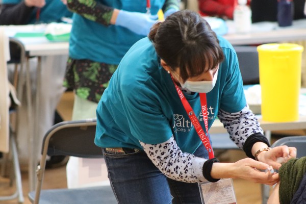 Patient getting covid-19 vaccination